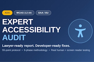 do an expert ada wcag web accessibility audit with lawyer ready report
