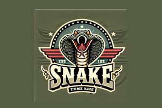 design modern vintage snake logo within two days