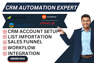 setup maximizer crm oracle crm sugar crm agile crm act automation fresh sales va