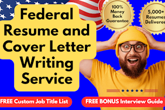 write 5 custom federal resumes and cover letters for usajobs