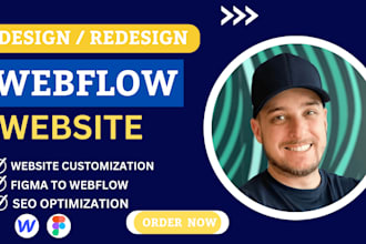 design or redesign webflow website figma to webflow and landing page with  seo