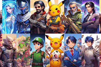 draw your favorite character four favorite character from comics, anime or game