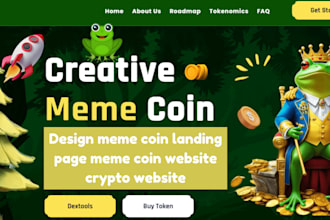 design meme coin landing page meme coin website crypto website meme coin website