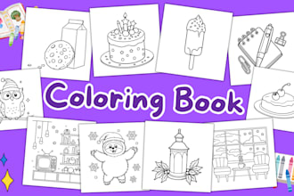 create bold and easy coloring book pages for kids