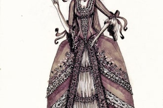 draw sketches for plays and movies in the historical style of different epochs