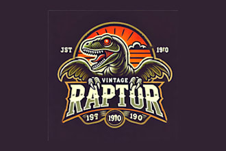 design unique vintage raptor logo with creative concepts