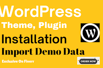 install wordpress theme, plugin, setup like demo