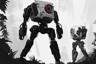 do sci fi, star wars, robot, mecha, spaceship, character concepts