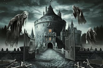 draw fantasy or dark creepy horror art illustration