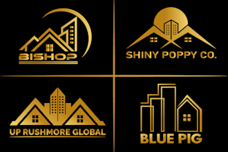 design real estate, property,construction, and mortgage logo