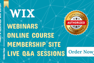create wix online course website design, wix membership site, aida sales funnel