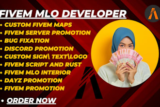 develop custom script, fivem developer, fivem server, mlo, map mod,hud UI