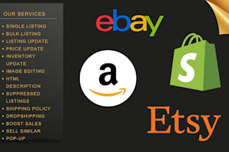 expertly manage your ebay, shopify, amazon and etsy stores