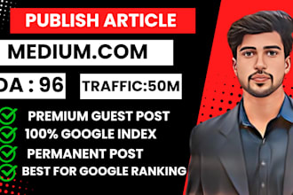 write and publish article linkedin,com and medium,com premium guest post