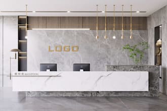 design lobby, reception, front desk and entrance interior