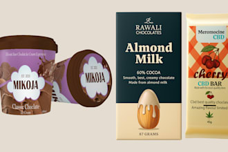 do chocolate,ice cream,candy,frozen packaging, bar, label, logo and box design