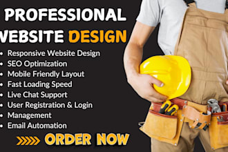 design handyman, roofing, plumbing, junk removal construction, hvac website