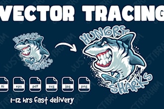 vector logo manual vector tracing raster cleanup