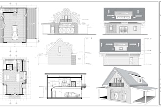 architect of house permit blueprints, architectural,  structural, mep drawings