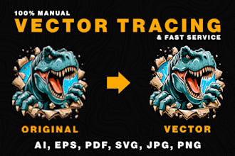 do vector tracing, logo to vector, image to vector in 3 hours