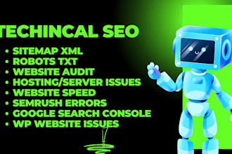 fix technical SEO audit, XML sitemap, robots txt semrush,cloudways hosting issue