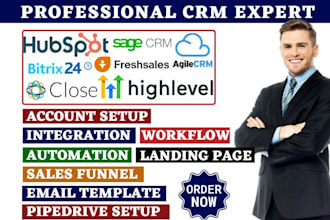 setup sage crm agile crm close crm freshsales bitrix24 hubspot gohighlevel