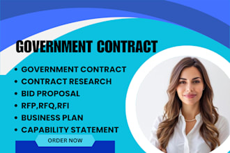 research government contract, respond to rfp, rfq, rfi and bid proposal writing