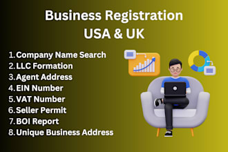 register USA llc and UK ltd company formation and ein number