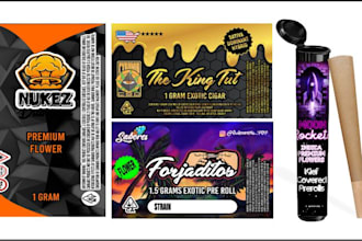 do pre roll label sticker and label design