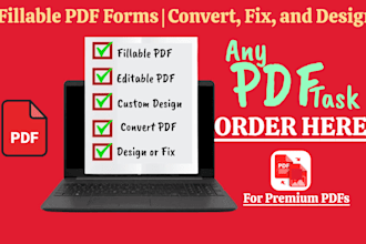 create fillable PDF forms, convert or fix excel editable pdfs document