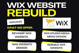 wix website rebuild wix website design wix studio mega menu, wix ecommerce