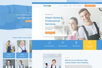 design cleaning service website, house, office, janitorial, bookingkoala website