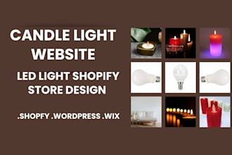 design ecommerce candle shopify store led light  website candle shopify website