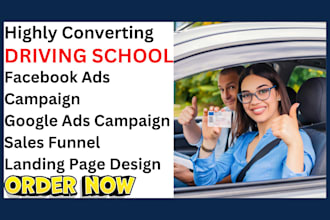 generate driving school leads driving academy landing page driving sales  funnel