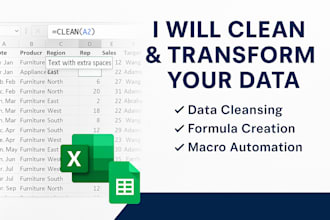 clean, transform and process data in excel, google sheets