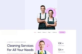 design cleaning service website, house, office, janitorial booking koala website