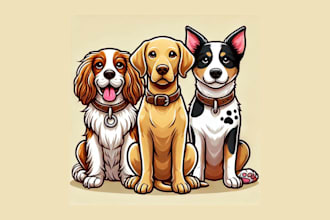 draw your cat dog or any pet into a cartoon vector portrait