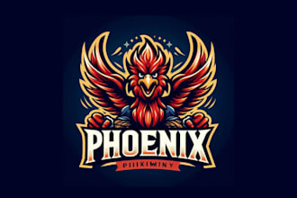 make modarn vintage phoenix logo with unlimited revisions