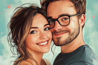 draw  couple pencil and charcoal portraits
