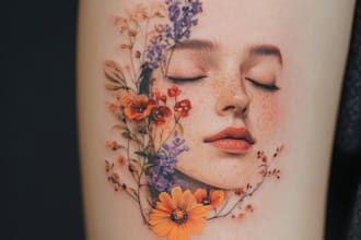 draw a custom tattoo design as a tattoo artist