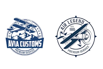 design vintage plane aviation badge logo