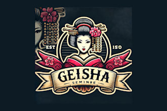 design awesome vintage geisha logo with unlimited revisions