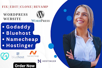 fix update revamp wordpress hostinger website godaddy bluehost namecheap