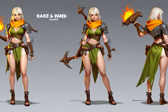 draw a character design or concept art, fantasy illustration