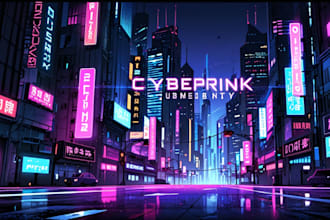 design an illustration of futuristic cyberpunk city