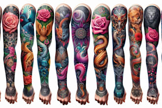 create custom tattoo design, tattoo sleeve