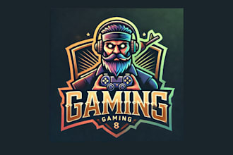 design vintage gradient gaming logo for your company