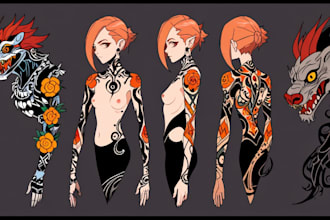 create any design in traditional tattoo or old school style