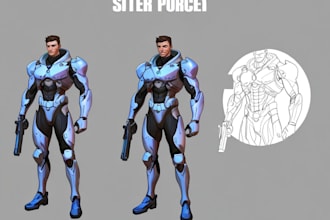 do a sci fi character art and sci fi character illustration