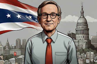 draw a stylish political cartoon from your idea